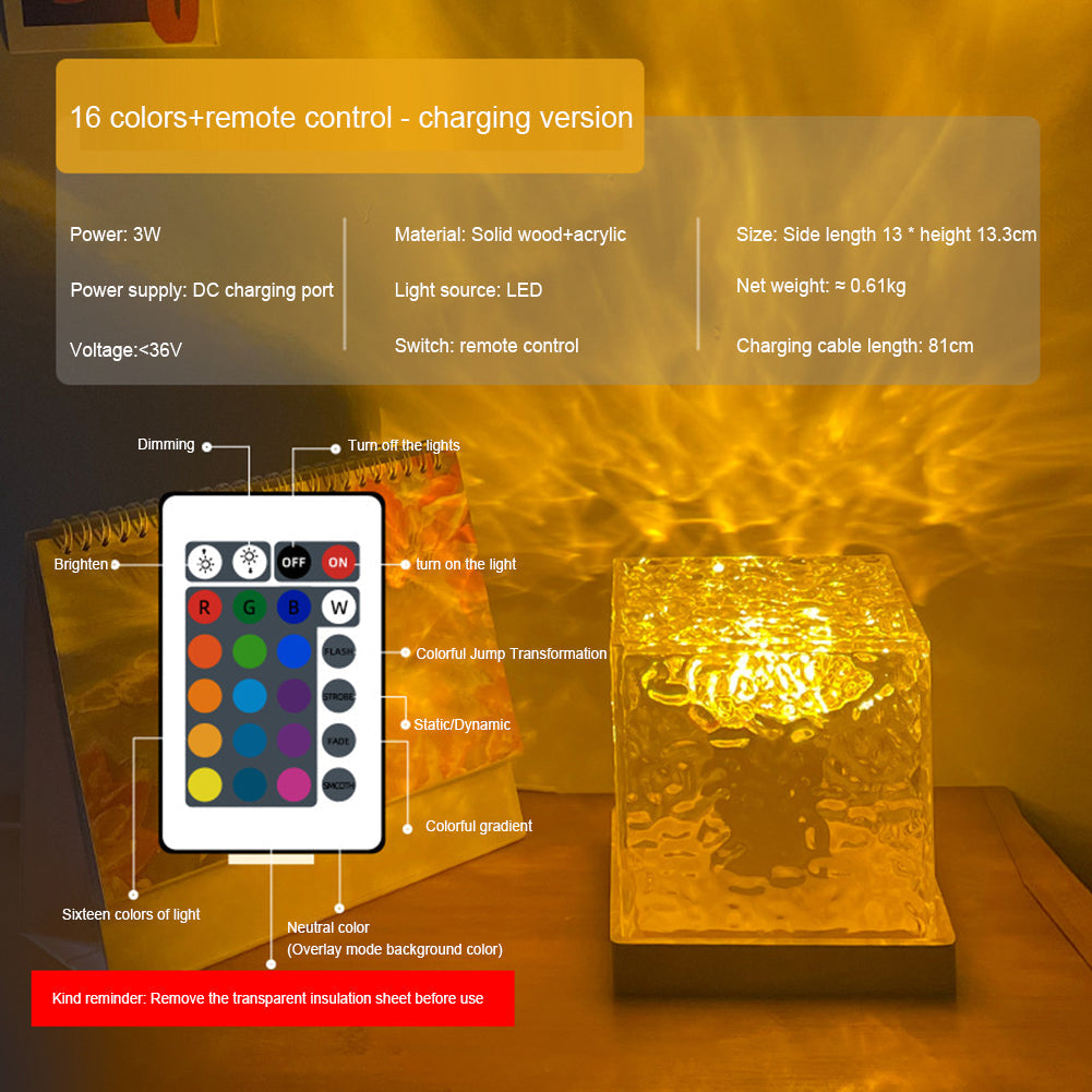 Dynamic Water Ripple Lamp Projector