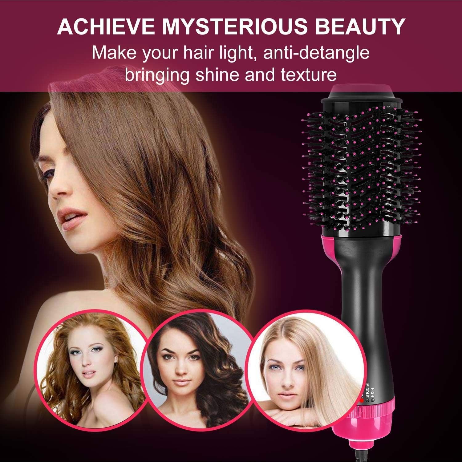 Hot Air Brush 3-in-1 Hair Dryer & Styler for Salon