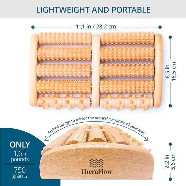 Wooden Roller Foot Massager