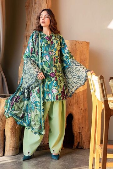 3-piece unstitched printed lawn suit