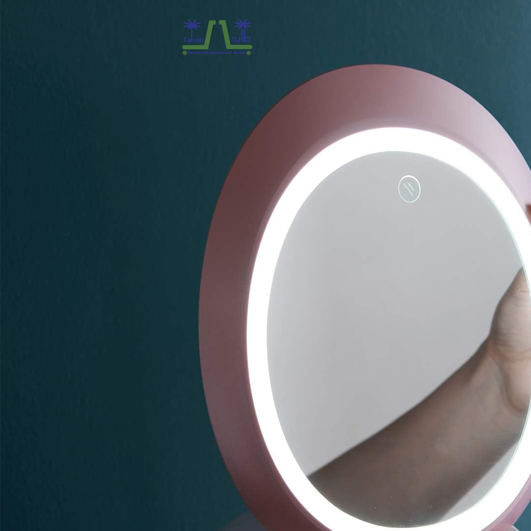 Oval Mirror Cosmetic Storage Organizer