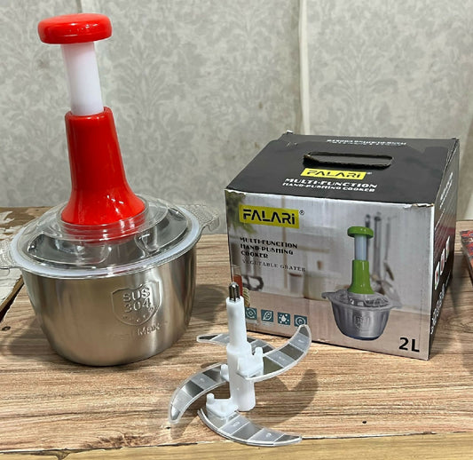 2.0 Litre 4 Blades Premium Meat & Vegetable Push Chopper
