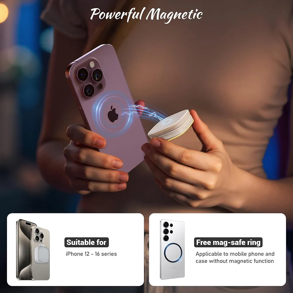 Foldable Magnetic Fill Light with Mirror & Phone Stand